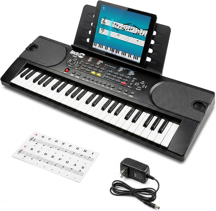 Amazon | RockJam 49鍵 電子キーボード RJ549 【電源アダプター、譜面
