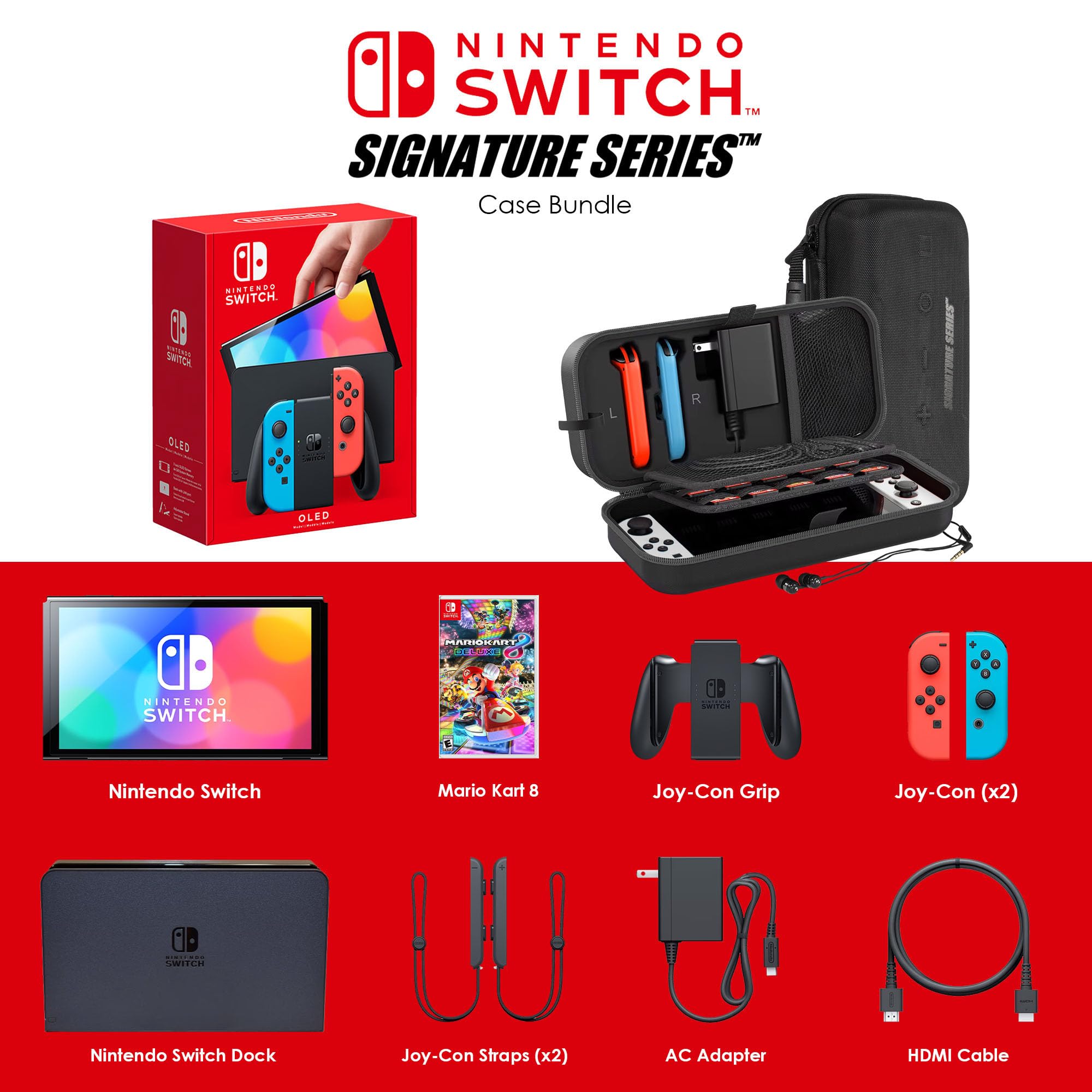 Amazon.com: Nintendo Switch OLED Model (Neon Red/Blue) Mario Kart