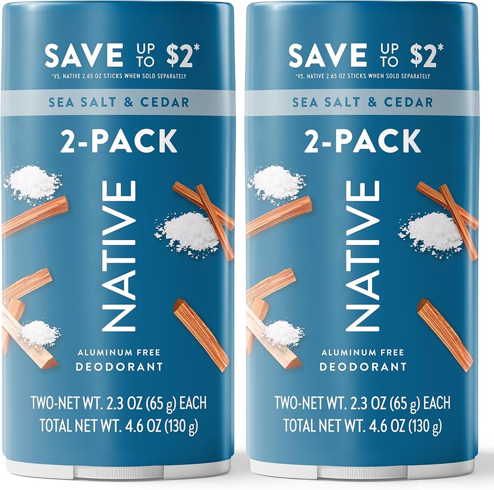 Amazon.com : Native Sea Salt & Cedar Twin Pack Deodorant Bundle 2