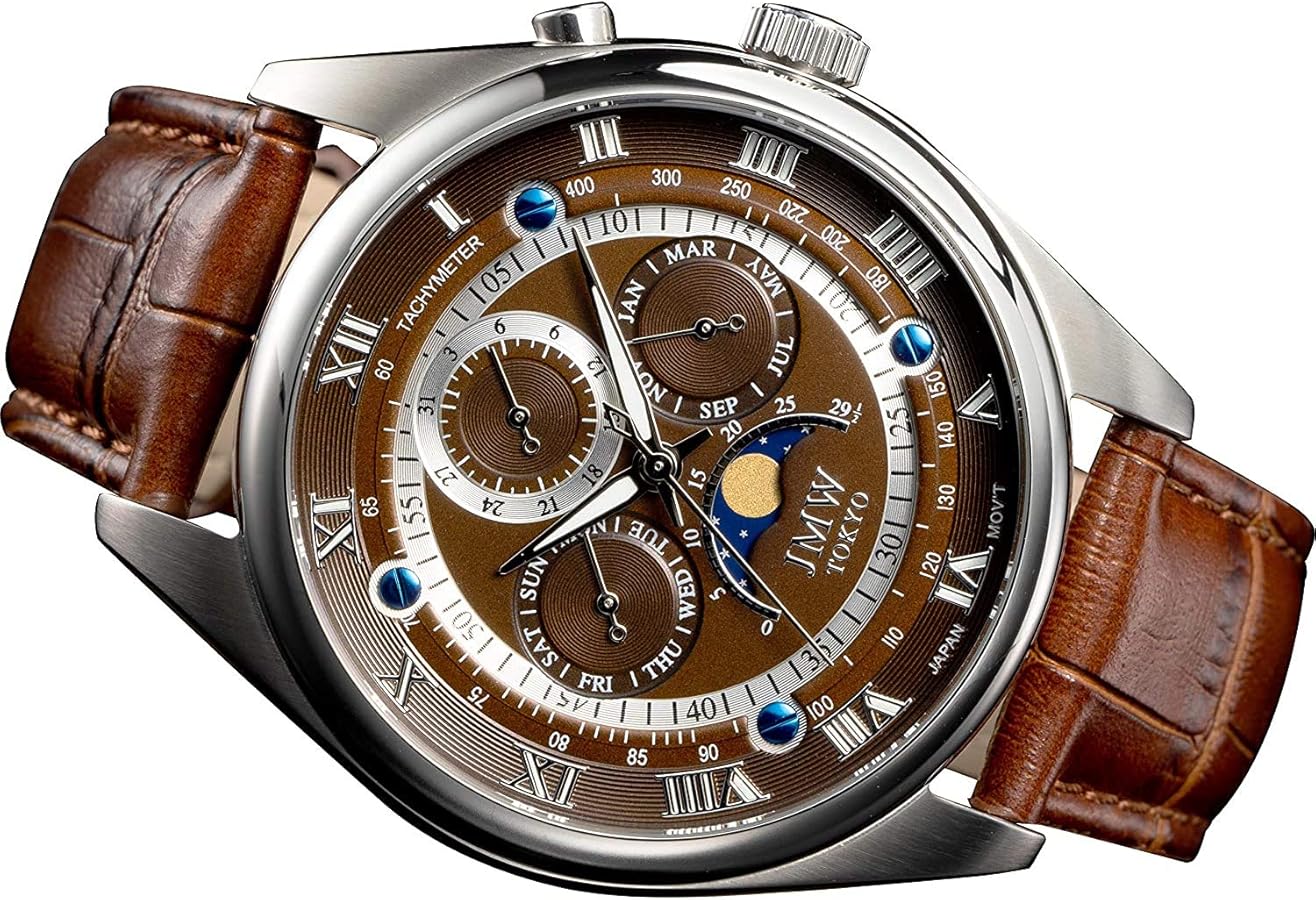 Amazon.co.jp: 【JMW TOKYO】腕時計 メンズ 上級ムーンフェイズ [日本