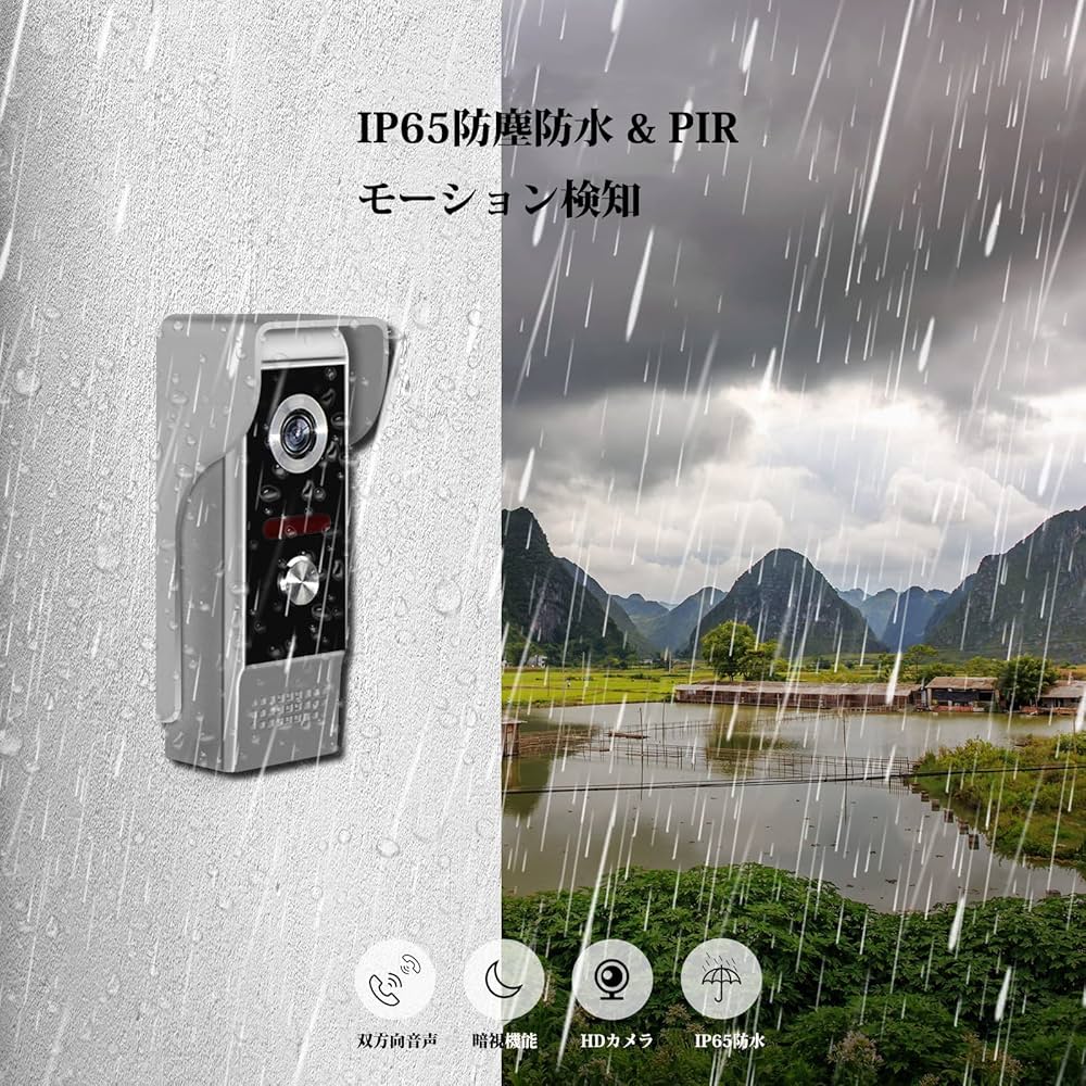 Amazon.co.jp: ドアホン テレビドアホン 7型カラー液晶 CMOS HDカメラ