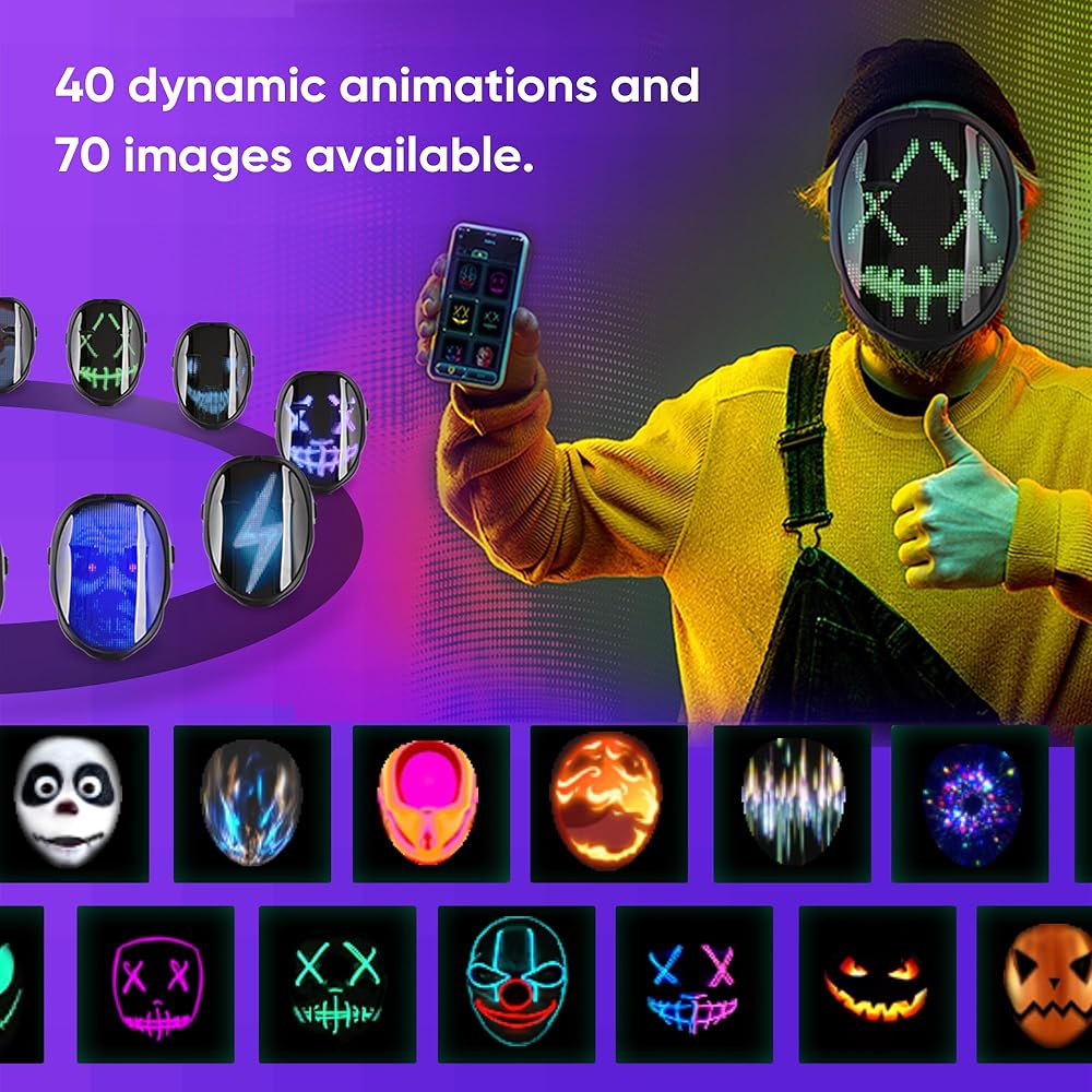 Amazon | CHEMION LEDマスク Bluetoothアプリ付き LEDフェイスマスク