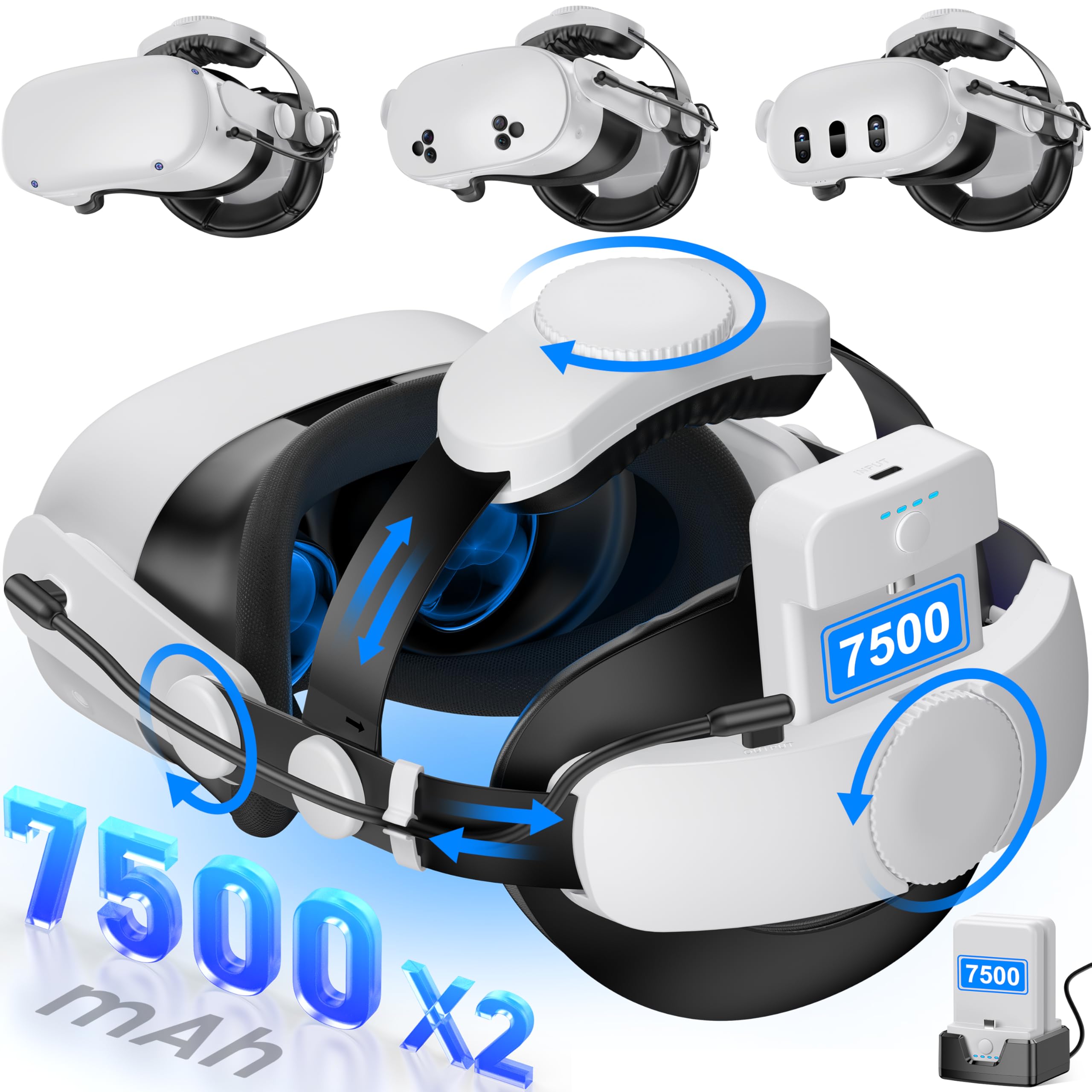 Amazon.com: Kawaye for Meta Quest 3S/3/2 Head Strap with 15000mAh