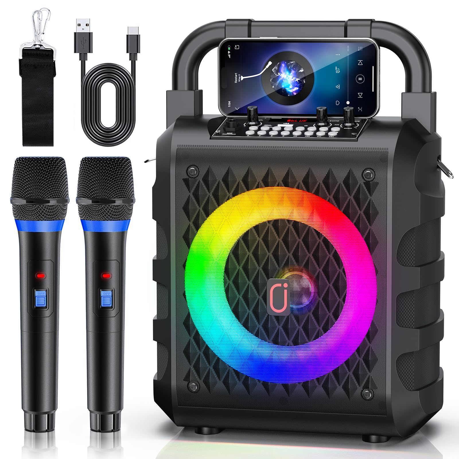 Amazon | スピーカーセット JYX カラオケセット 家庭用 拡声器