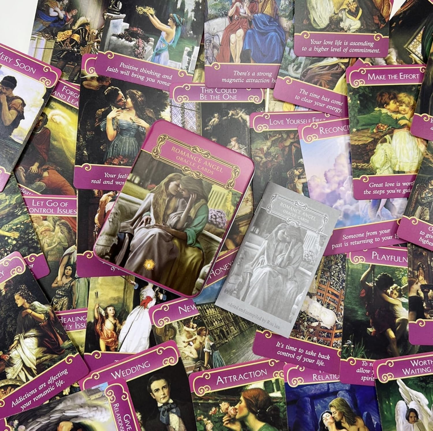 Amazon.co.jp: ロマンスエンジェルオラクルカード-メタル缶の初心者の