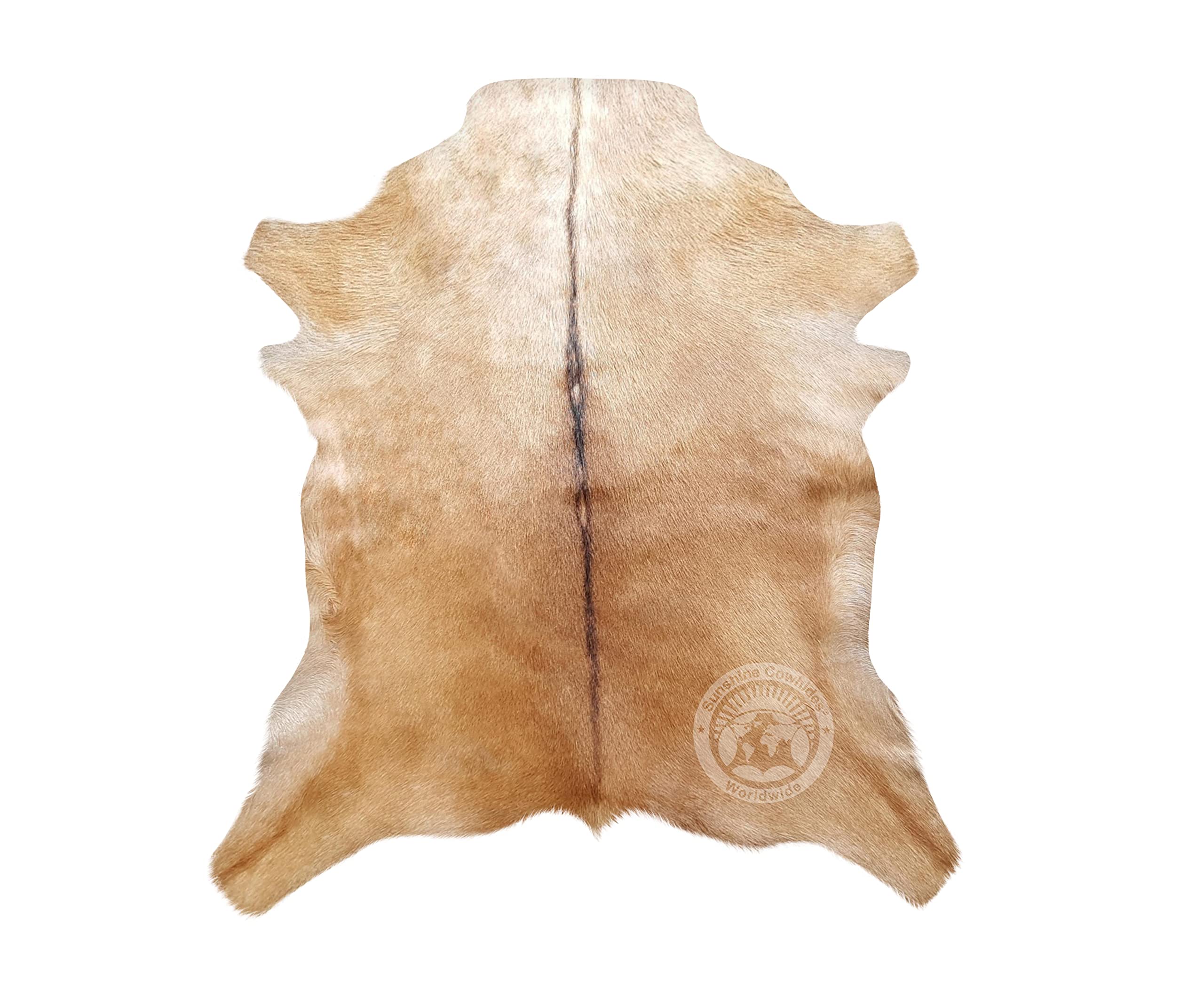Amazon｜Sunshine Cowhides 100% 本物のヤギ皮ラグ - ベージュ