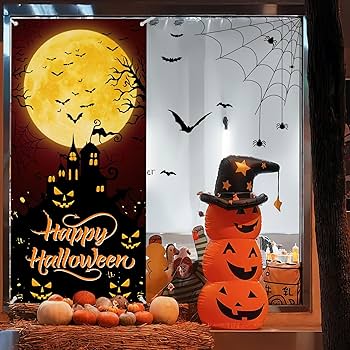 Amazon.co.jp: Neiang ハロウィン タペストリー 縦長 約90cm×185cm