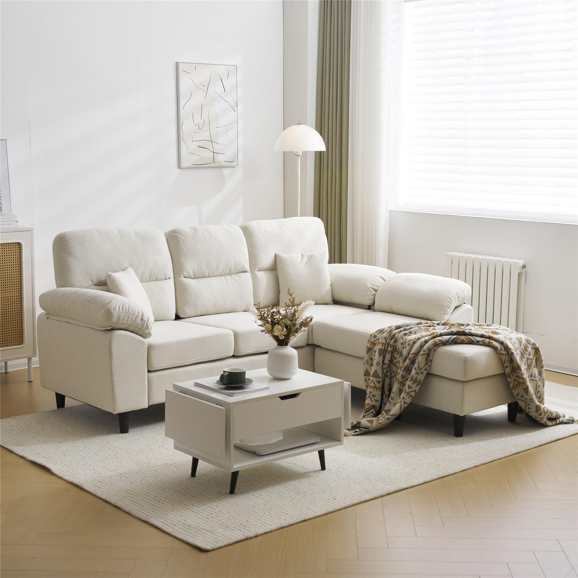 Amazon｜L字型ソファセット 5人掛け クッション付き 分割可能 2-5人用