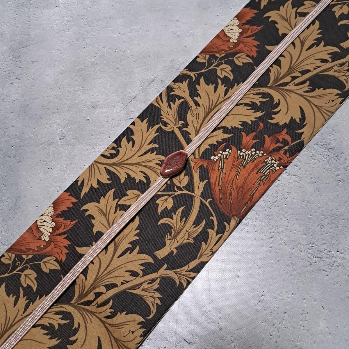 Amazon.co.jp: 半幅帯 ウィリアムモリス アネモネ 赤茶×ウィローボゥ