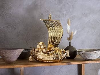 Amazon.co.jp: 開運 宝船 （金メッキ/24金）＿置物 宝船 高岡銅器