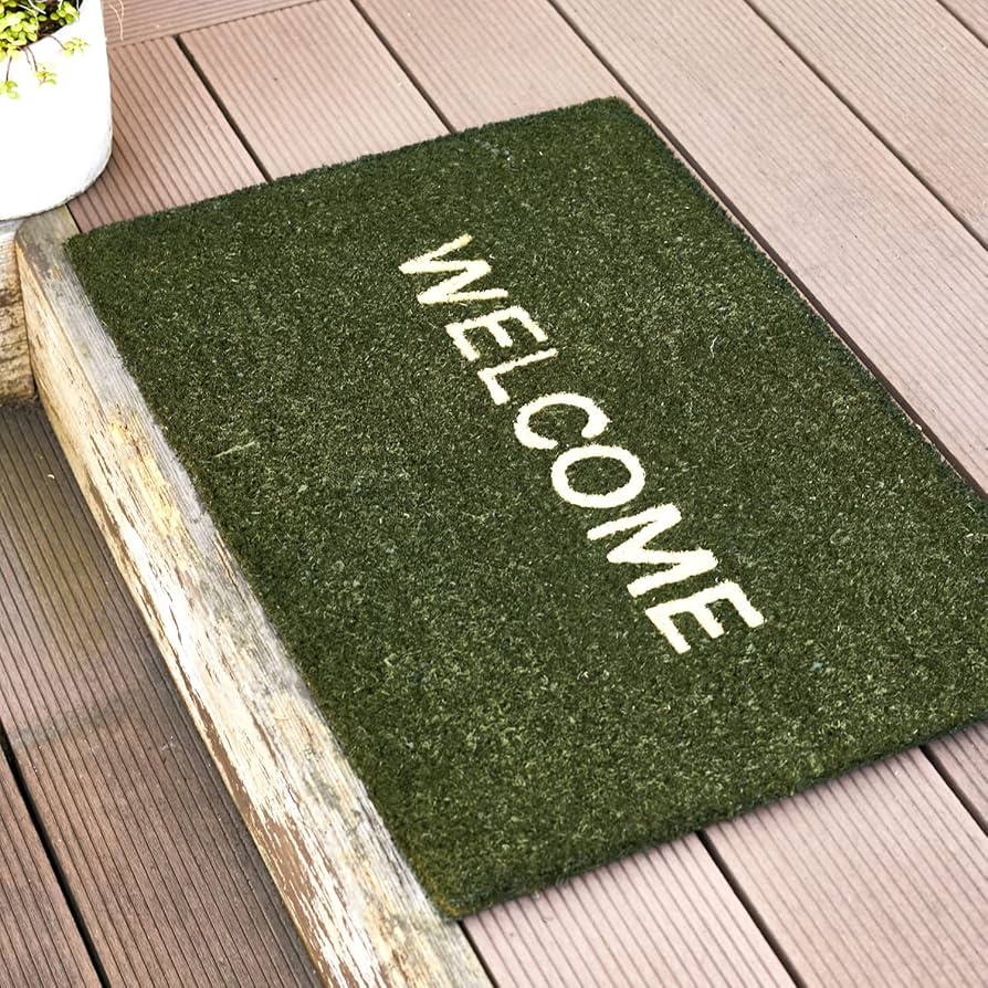 Amazon｜萩原 玄関マット ココマット 屋外用 「ウェルカム」 約45X65