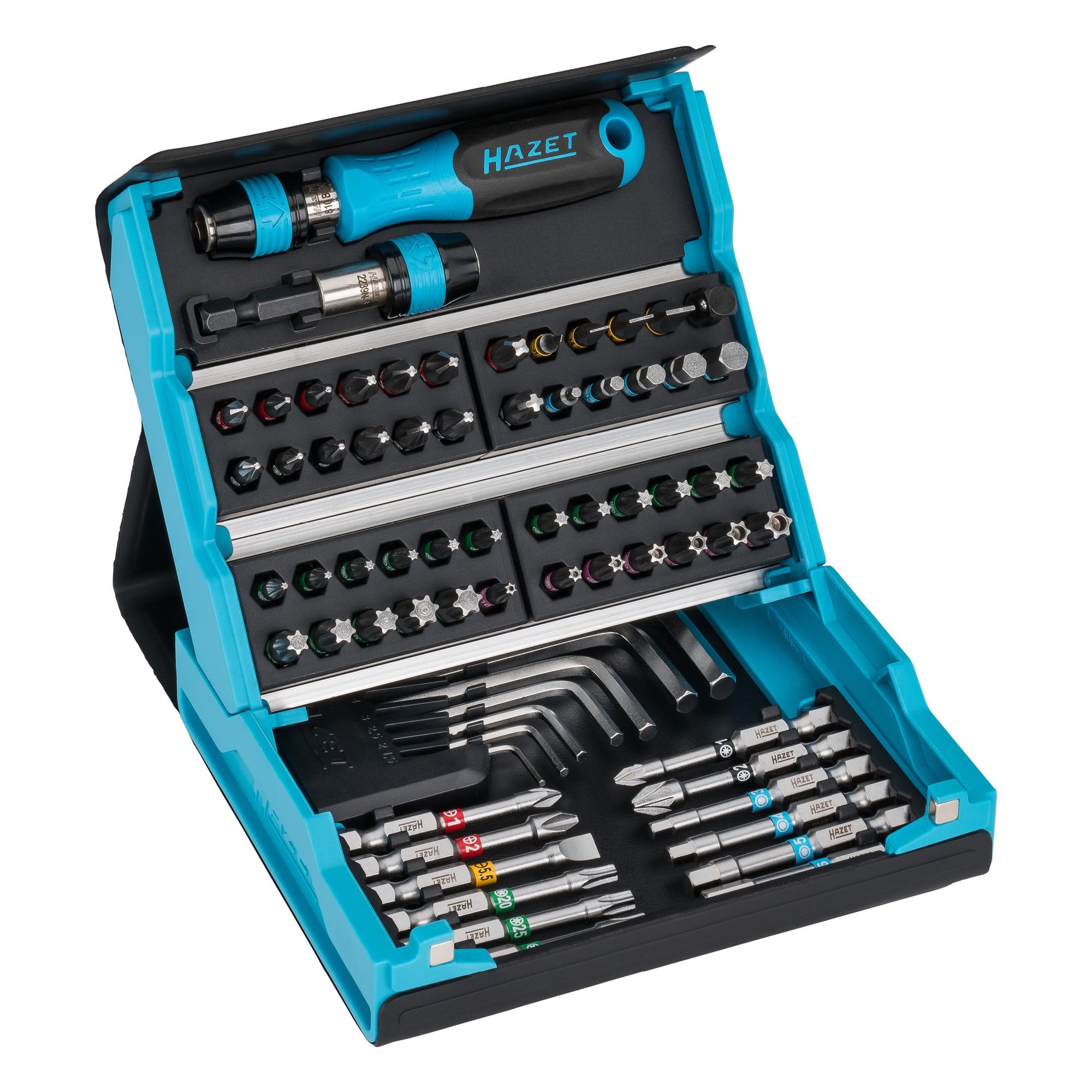 HAZET SmartCase Bit Set 2200SC-1 I 69-Piece Tool Bit Set, Drive