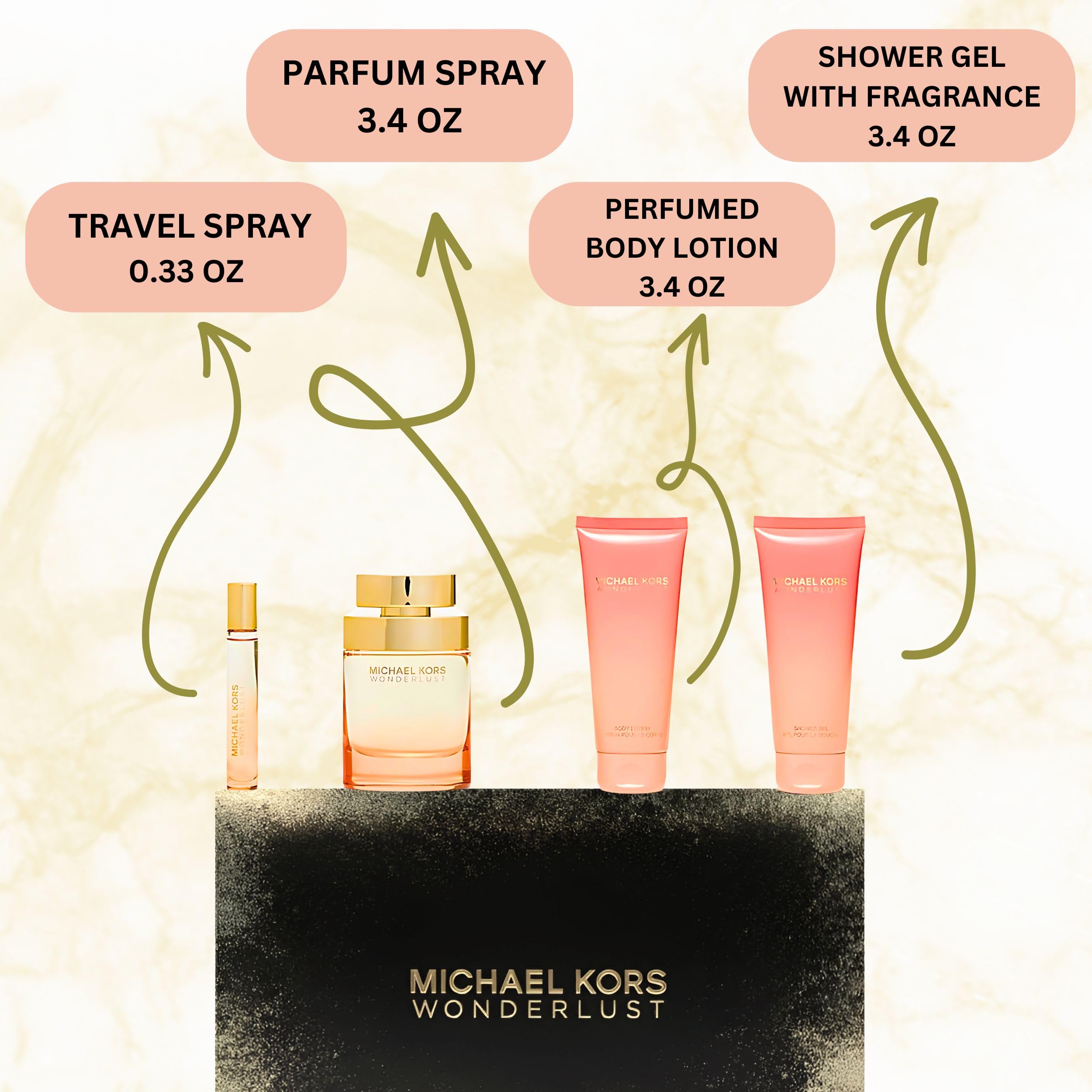 Michael Kors Wonderlust 3.4oz EDP Spray, 0.33 oz EDP Spray, 3.4oz