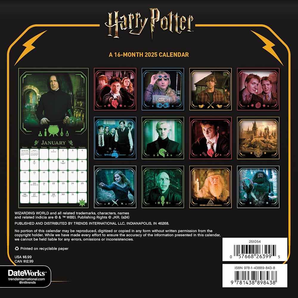 Amazon | 2025年 ハリーポッター ミニ壁掛けカレンダー | 輸入版カレンダー