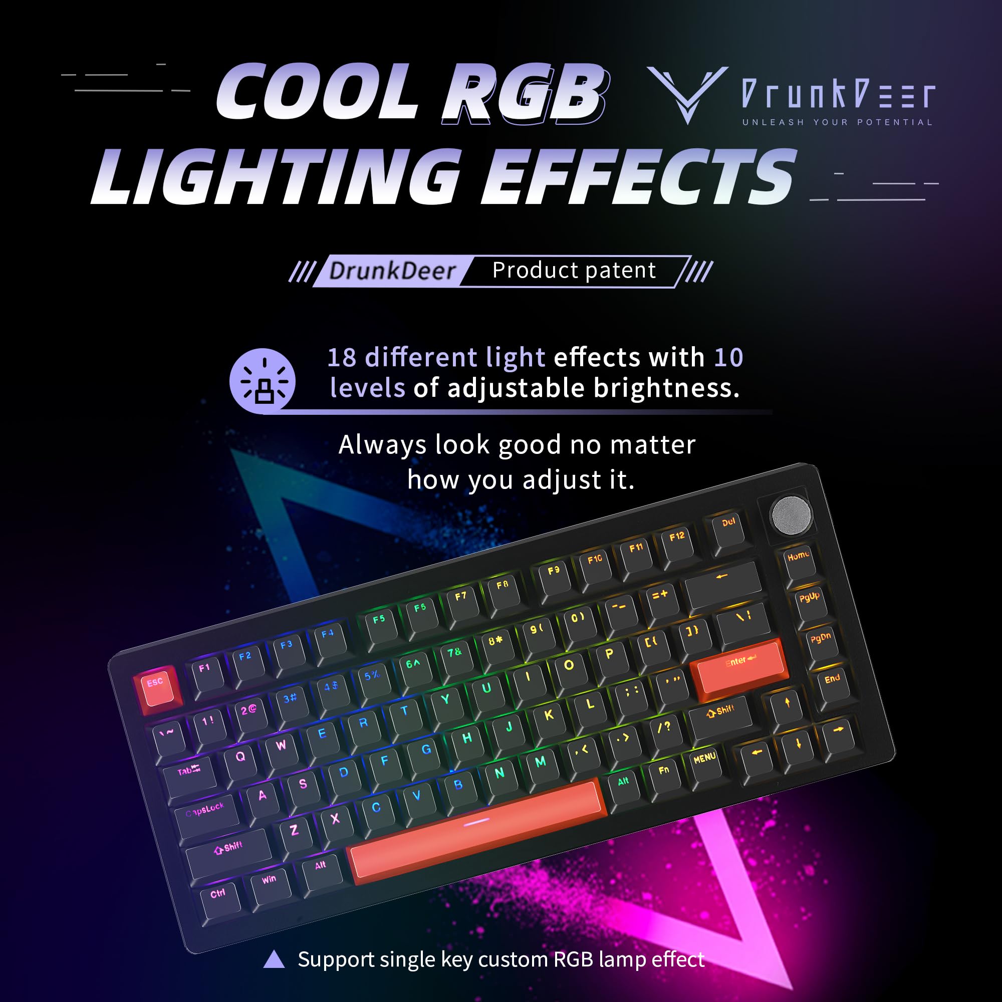 Amazon | DrunkDeer A75 ラピッドトリガー キーボード メカニカル