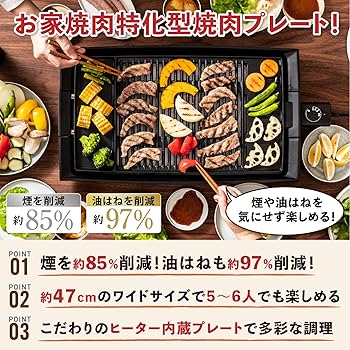 Amazon | ピーコック 焼肉プレート 煙が出にくい 電気焼肉器 煙約85