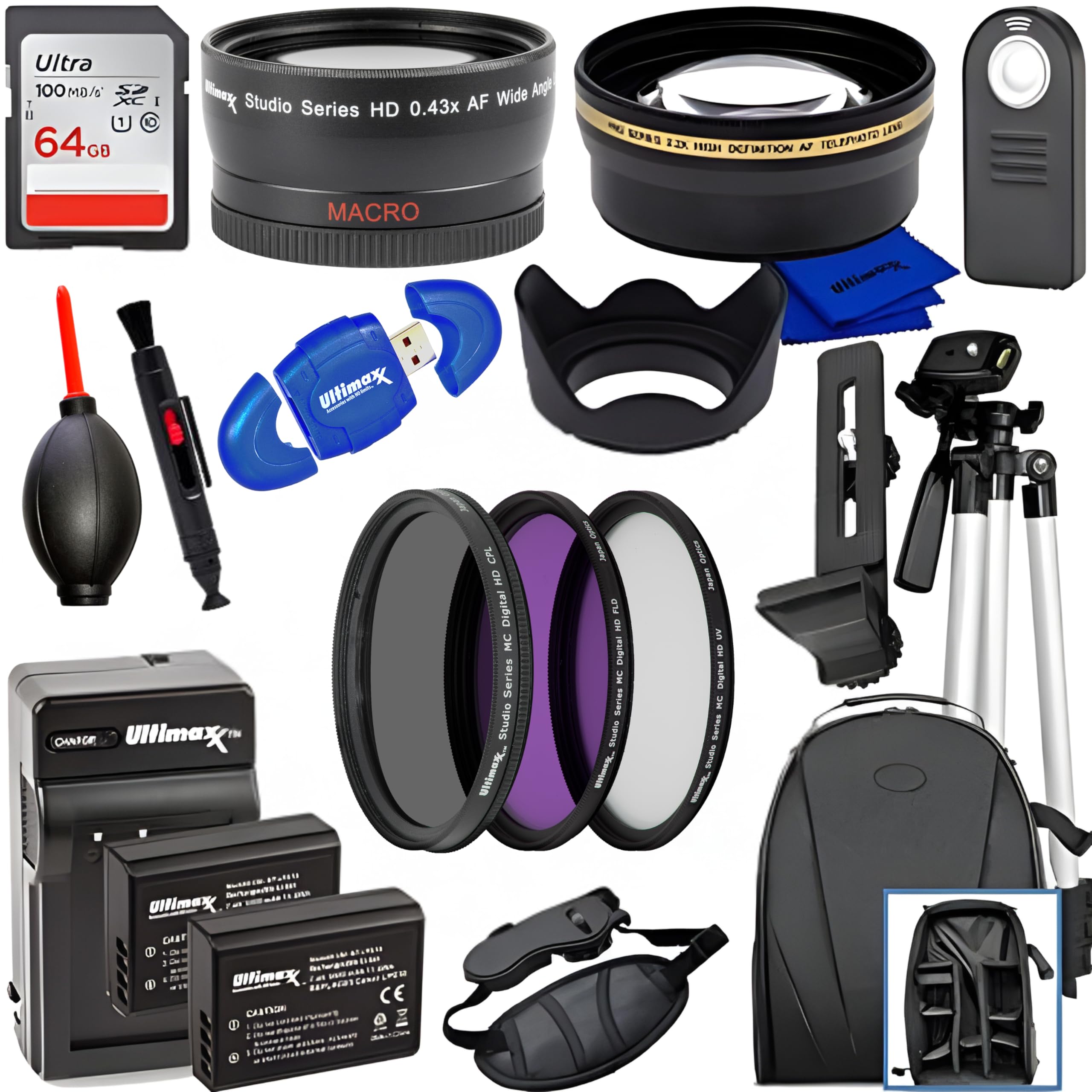 Amazon.com : Ultimaxx 58MM Accessory Kit for Canon EOS Rebel T7