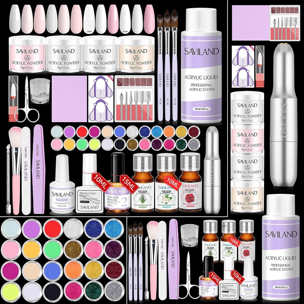 Amazon.com: SAVILAND Acrylic Nail Kit with Drill & Essential Oil