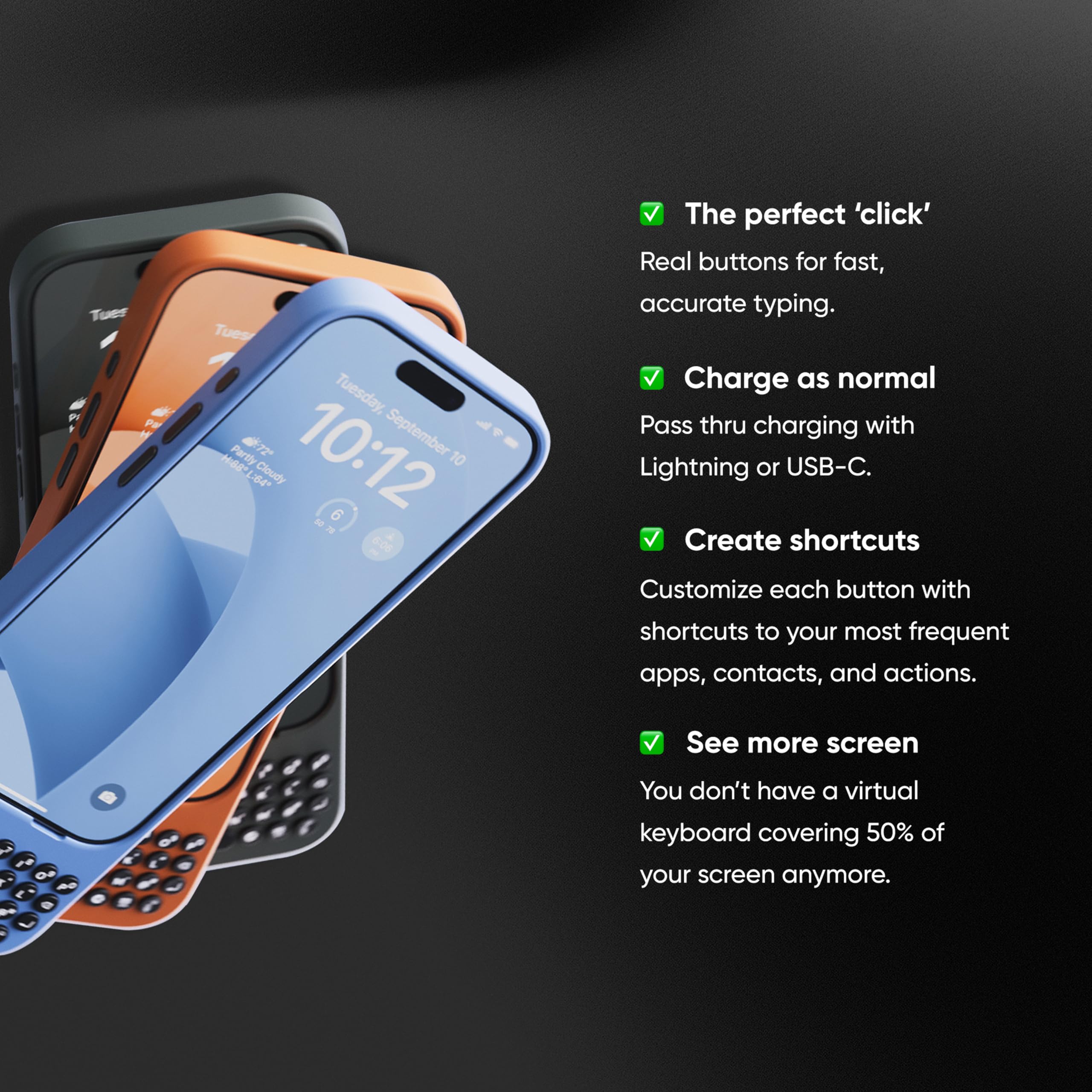 Clicks Keyboard for iPhone 16 Pro Max – Keyboard Case for Premium