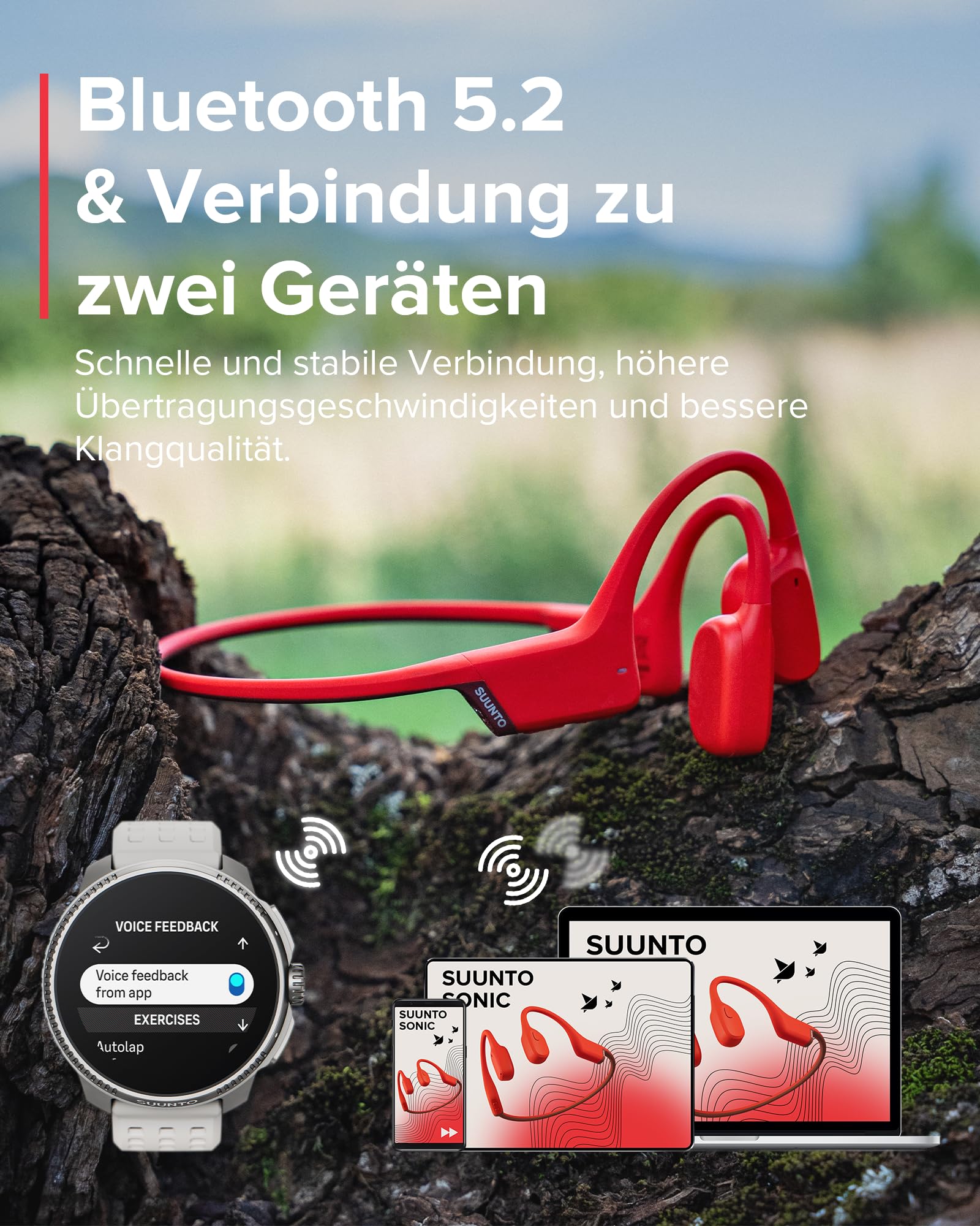 Amazon.co.jp: スント(SUUNTO) 骨伝導イヤホン SUUNTO SONIC CORAL RED