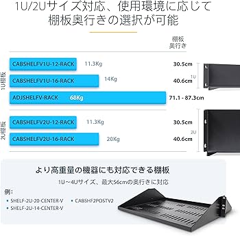 Amazon.co.jp: StarTech.com サーバーラック棚板 1U 4ポスト 放熱