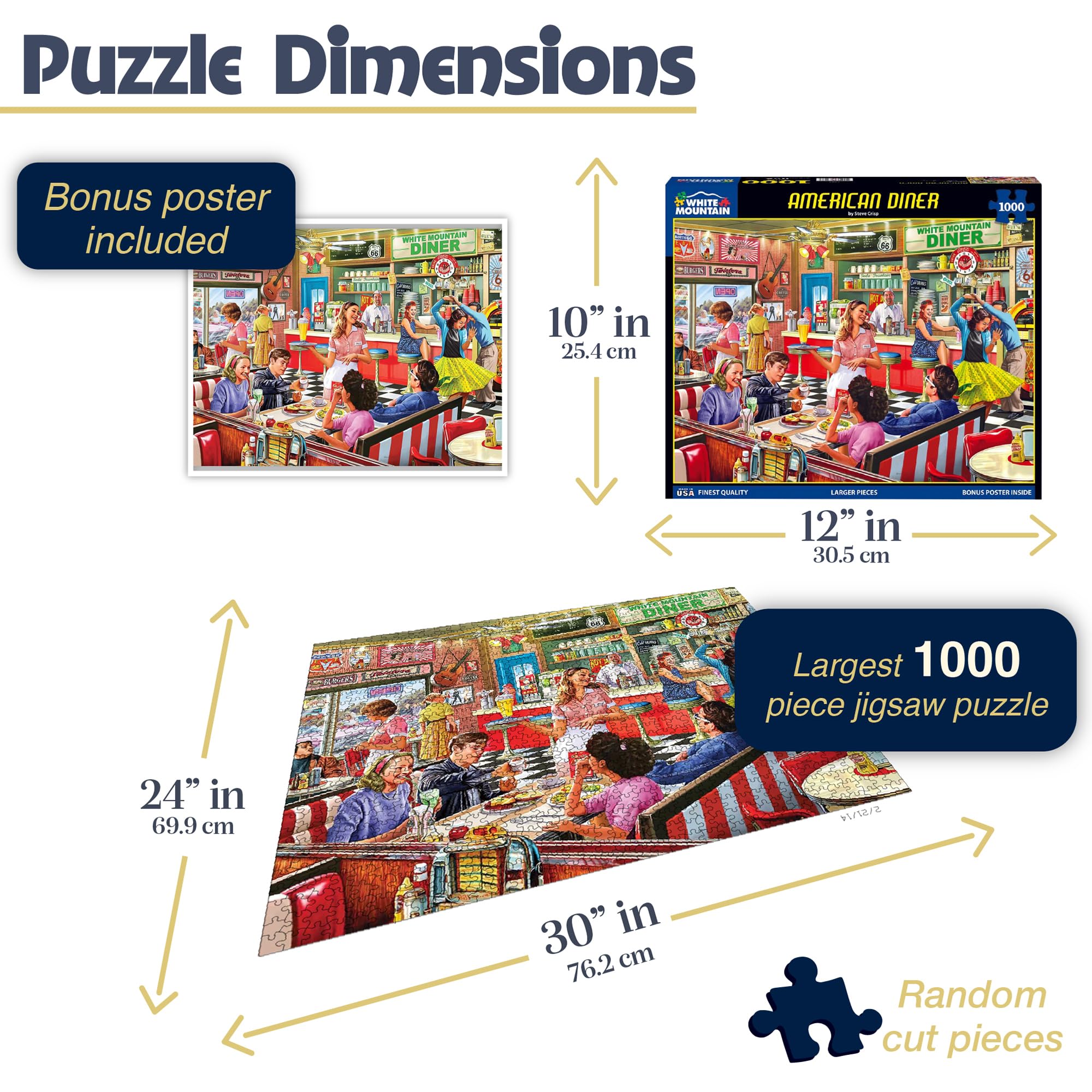 Amazon.co.jp: White Mountain Puzzles アメリカンダイナー 1000ピース