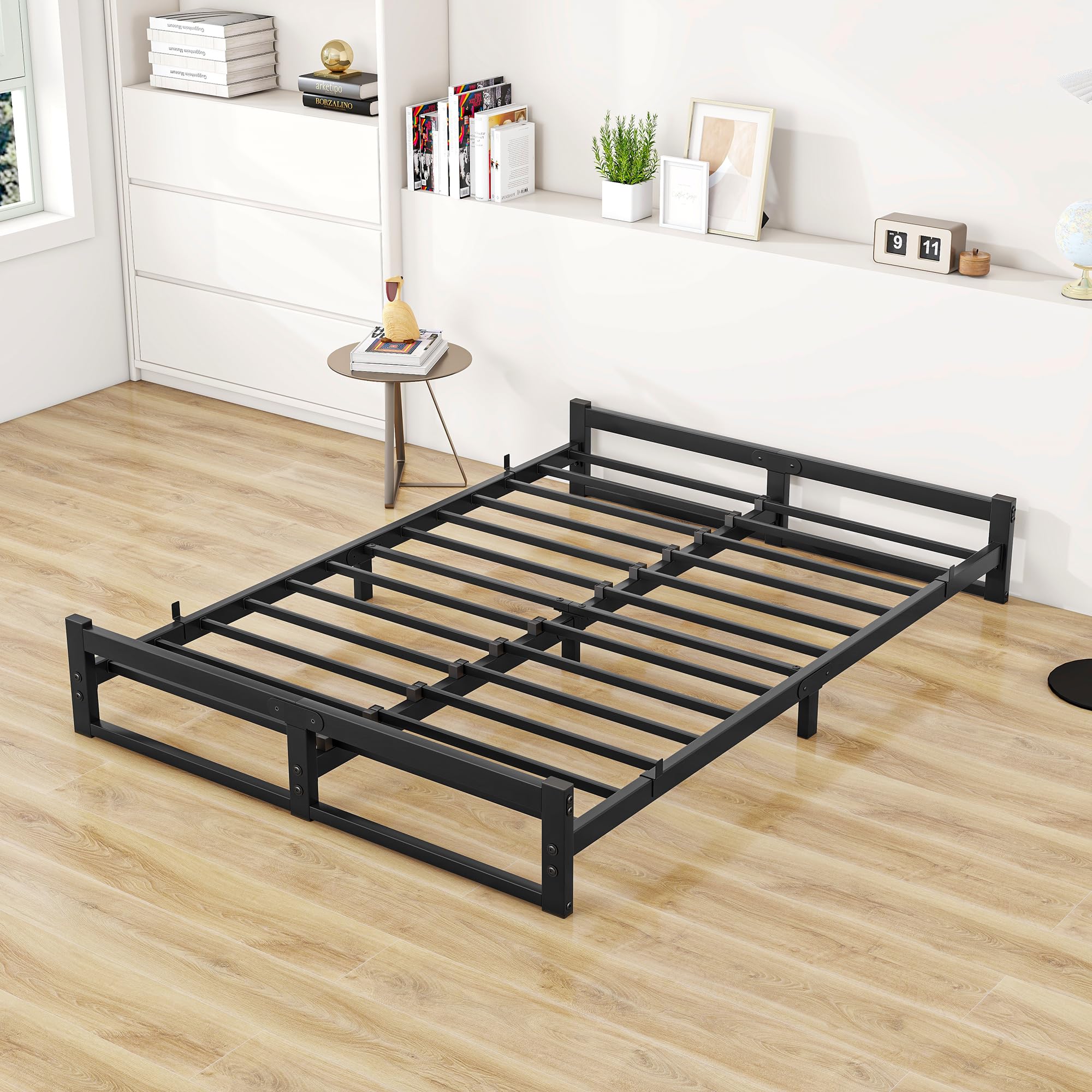 ZGEHCO Full Bed Frame,Metal Platform Double Bed Frame No Box