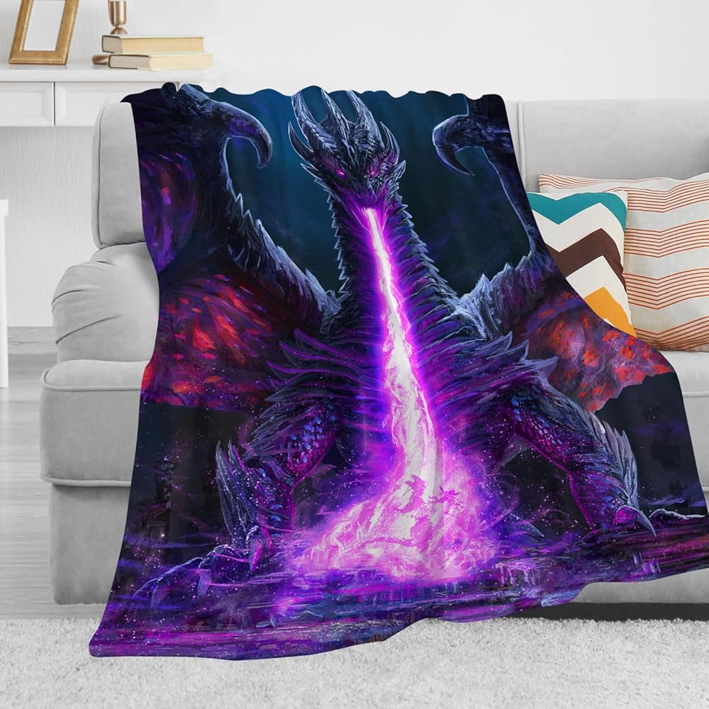 Amazon.com: SARA NELL Dragon Breath Throw Blanket, Purple Dragon
