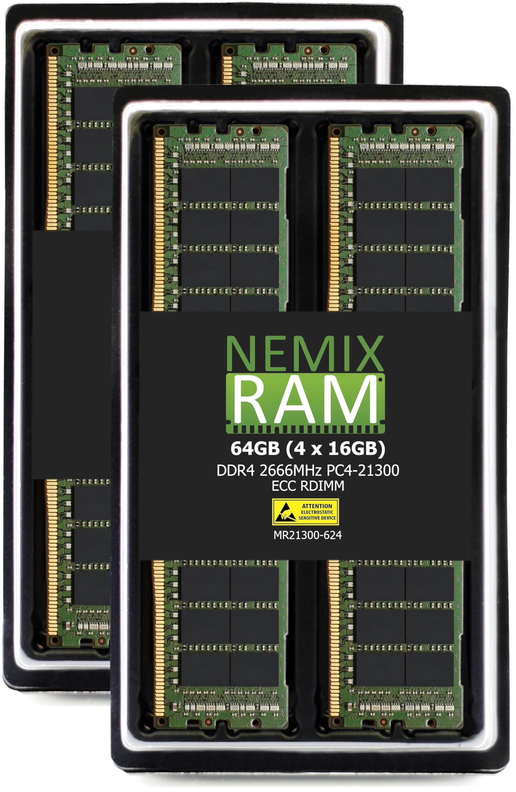 NEMIX RAM 64GB (4X16GB) DDR4 2666MHZ PC4-21300 2Rx4 1.2V CL19 288