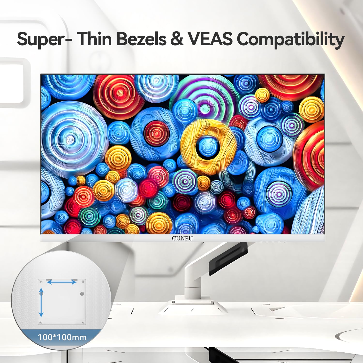 Amazon.com: CUNPU 27 Inch White Gaming Monitor, 2K QHD 120Hz IPS