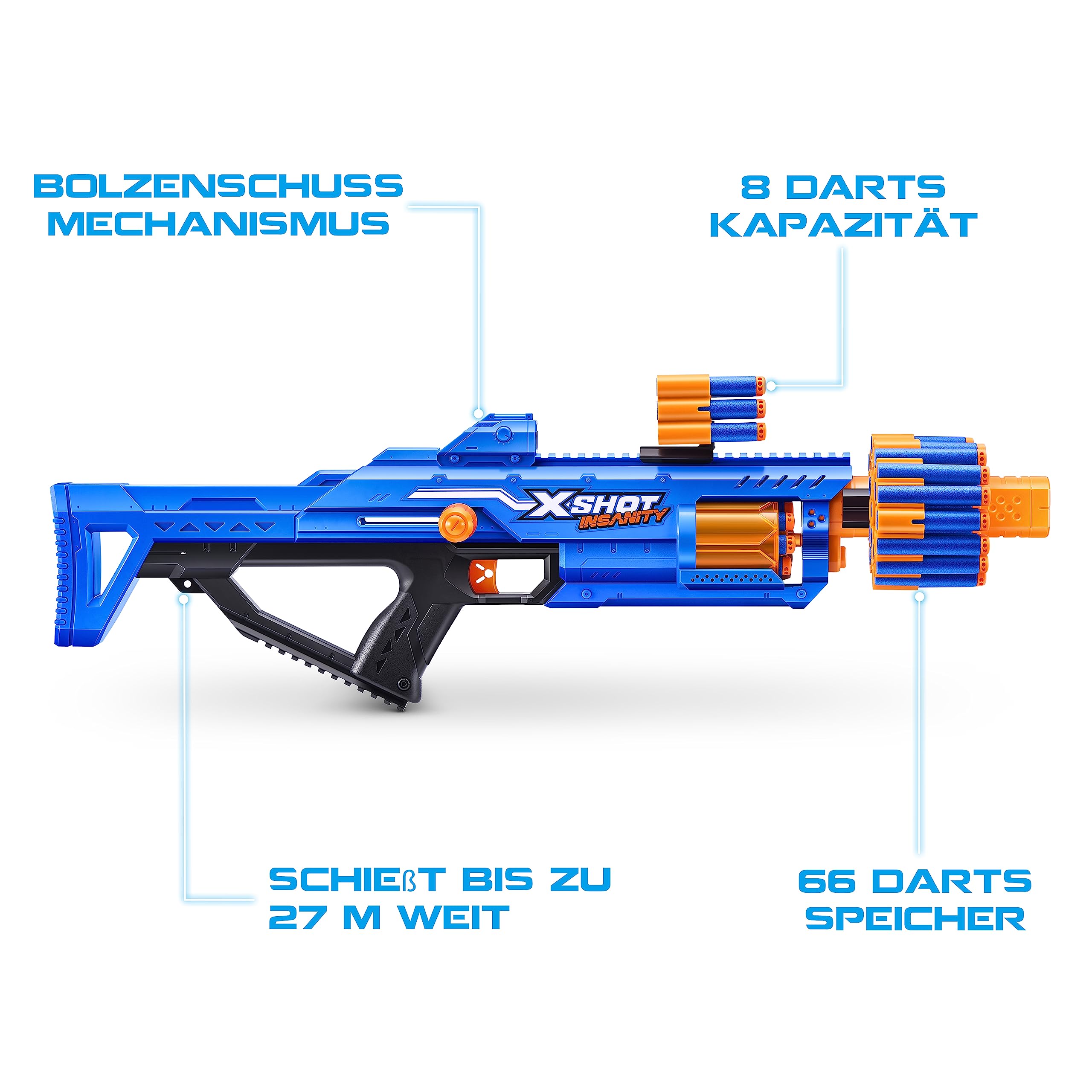 Amazon.com: XSHOT Insanity Bezerko by ZURU - 48 Dart Outdoor Toy