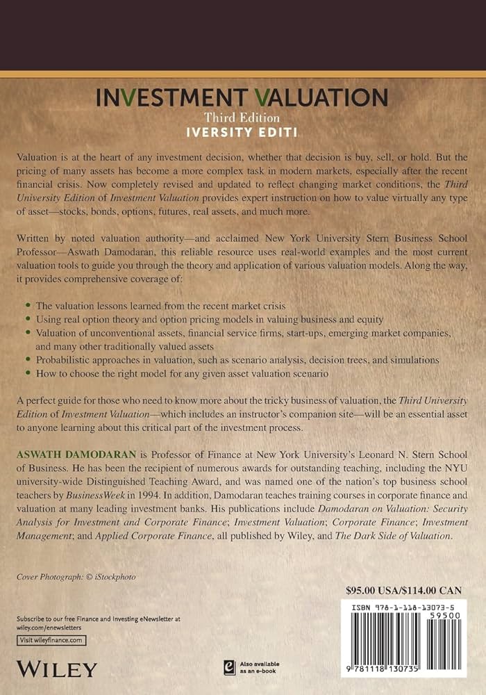 語学・辞書・学習参考書 INVESTMENT VALUATION 3rd Edition 語学・辞書