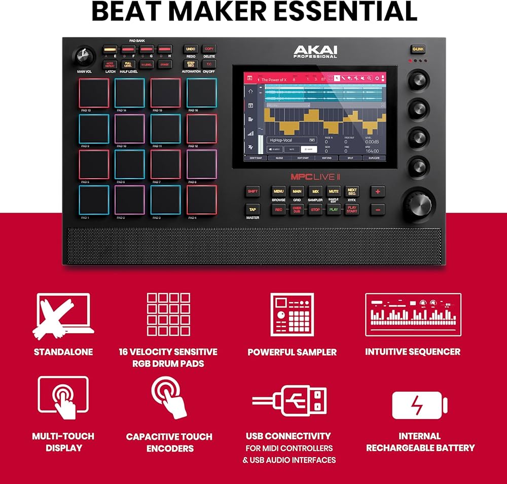 AKAI Professional MPC Live II – Máquina de bateria alimentada por