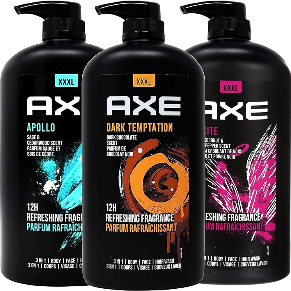 Amazon.com : Axe Men's Body Wash Variety Set, Set of 3 Scents, Axe
