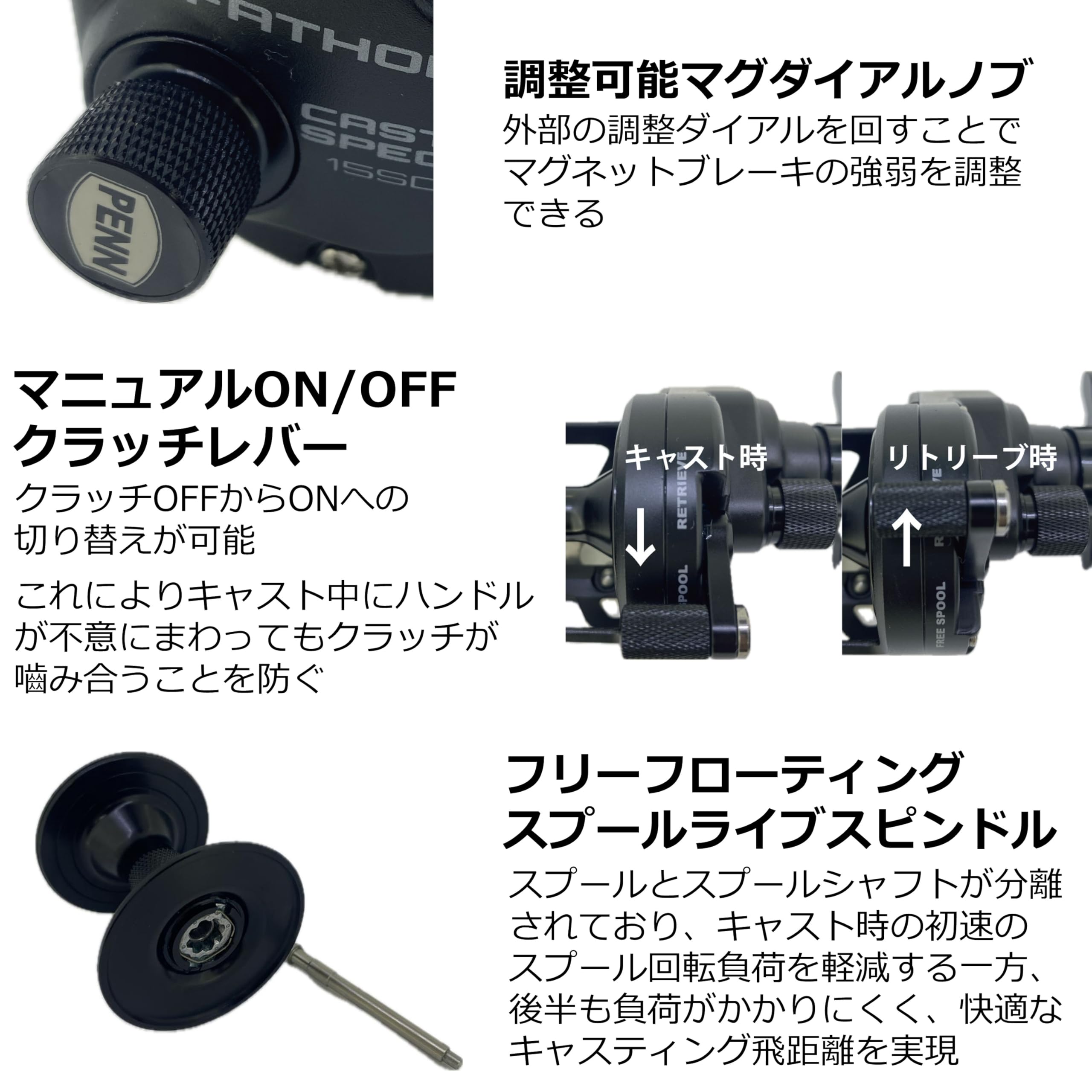 Amazon | PENN (ペン) PENN ﾌｧｿﾞﾑII 15SD ﾏｸﾞﾈｯﾄﾌﾞﾚｰｷ 頑丈 堅牢性