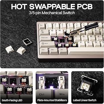 Amazon.com: EPOMAKER P65 QMK/VIA Wireless Aluminum Gaming Keyboard