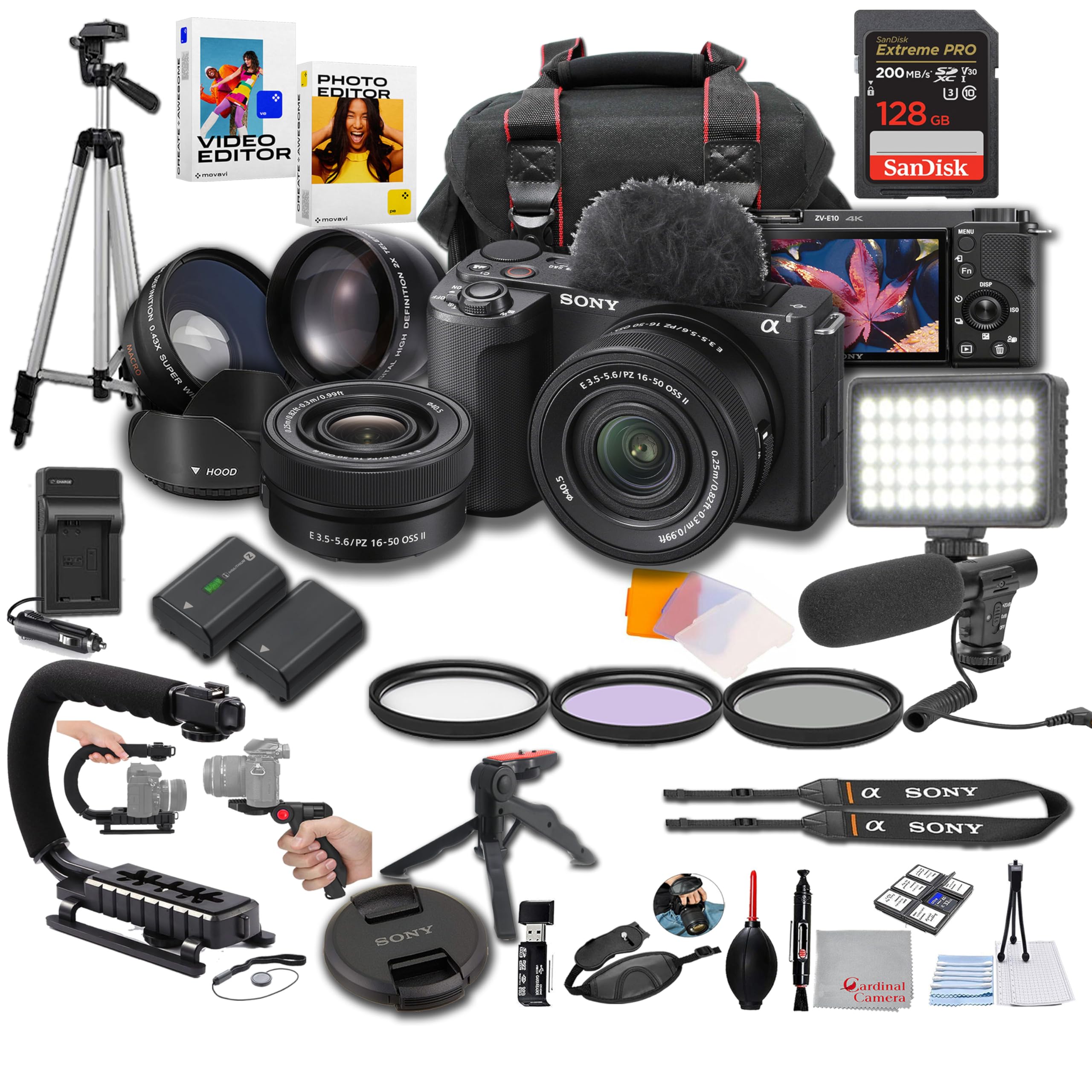 Amazon.com : Sony ZV-E10 II + 16-50mm Lens, LED Light, Microphone