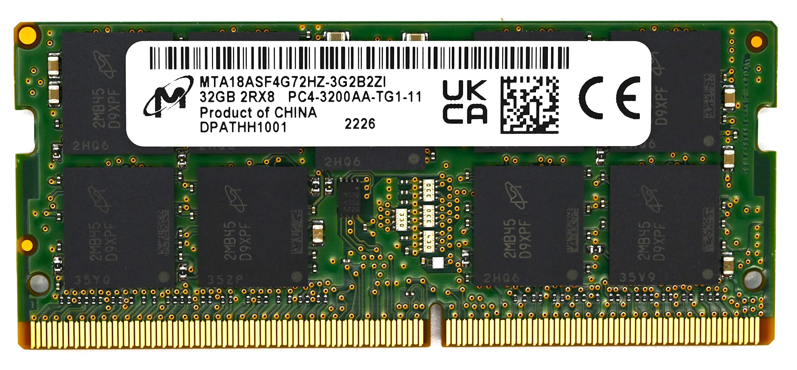 Micron 32GB DDR4 ECC Laptop RAM 3200MHz PC4-25600 SoDimm