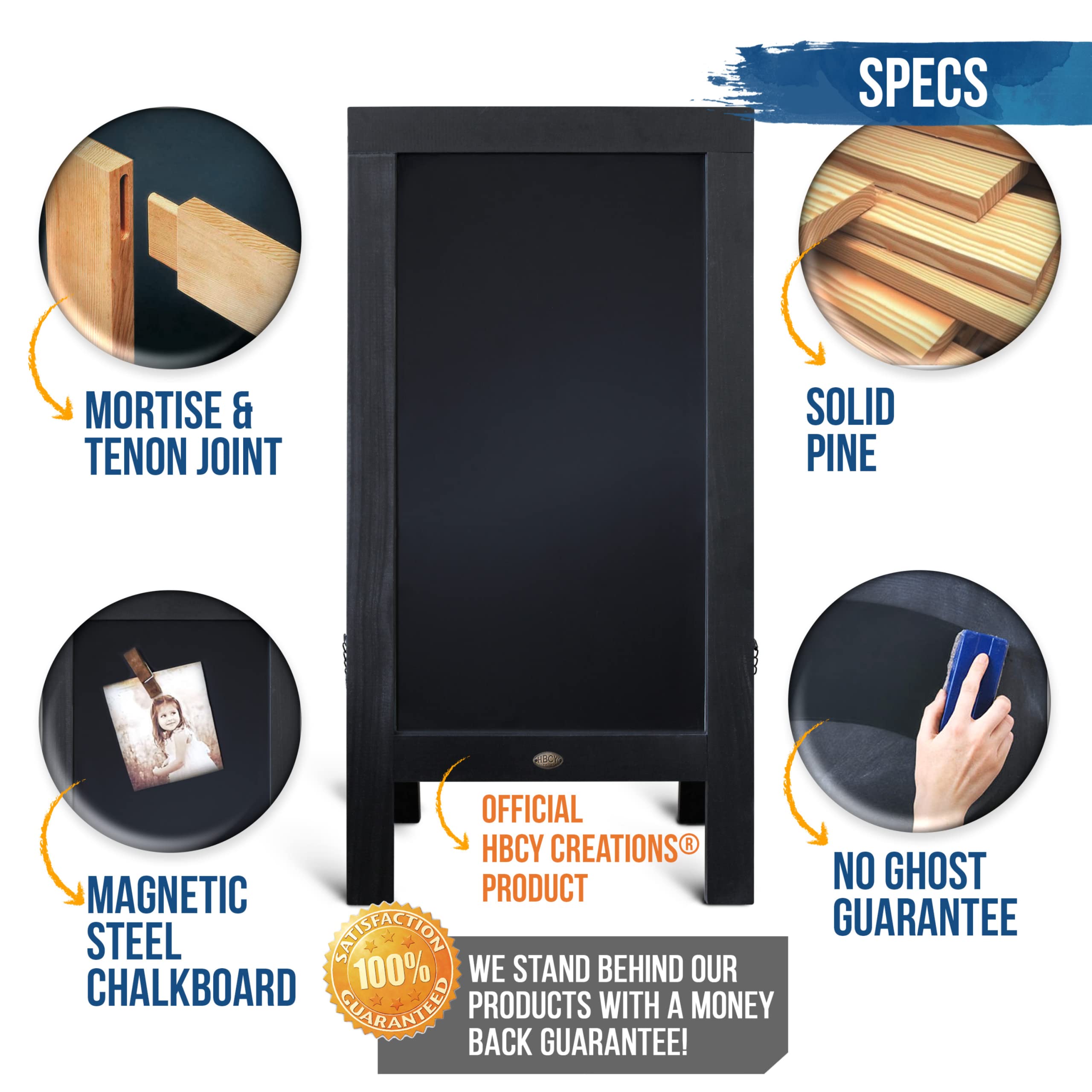 Amazon | 素朴なビンテージ ブラック 木製 Aフレーム 黒板/歩道黒板