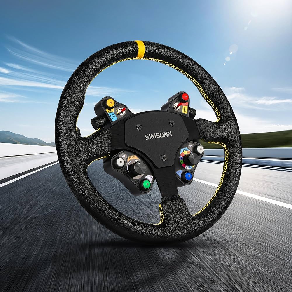 Amazon.com: SIMSONN Sim Racing Steering Wheel PC Racing Wheel LED