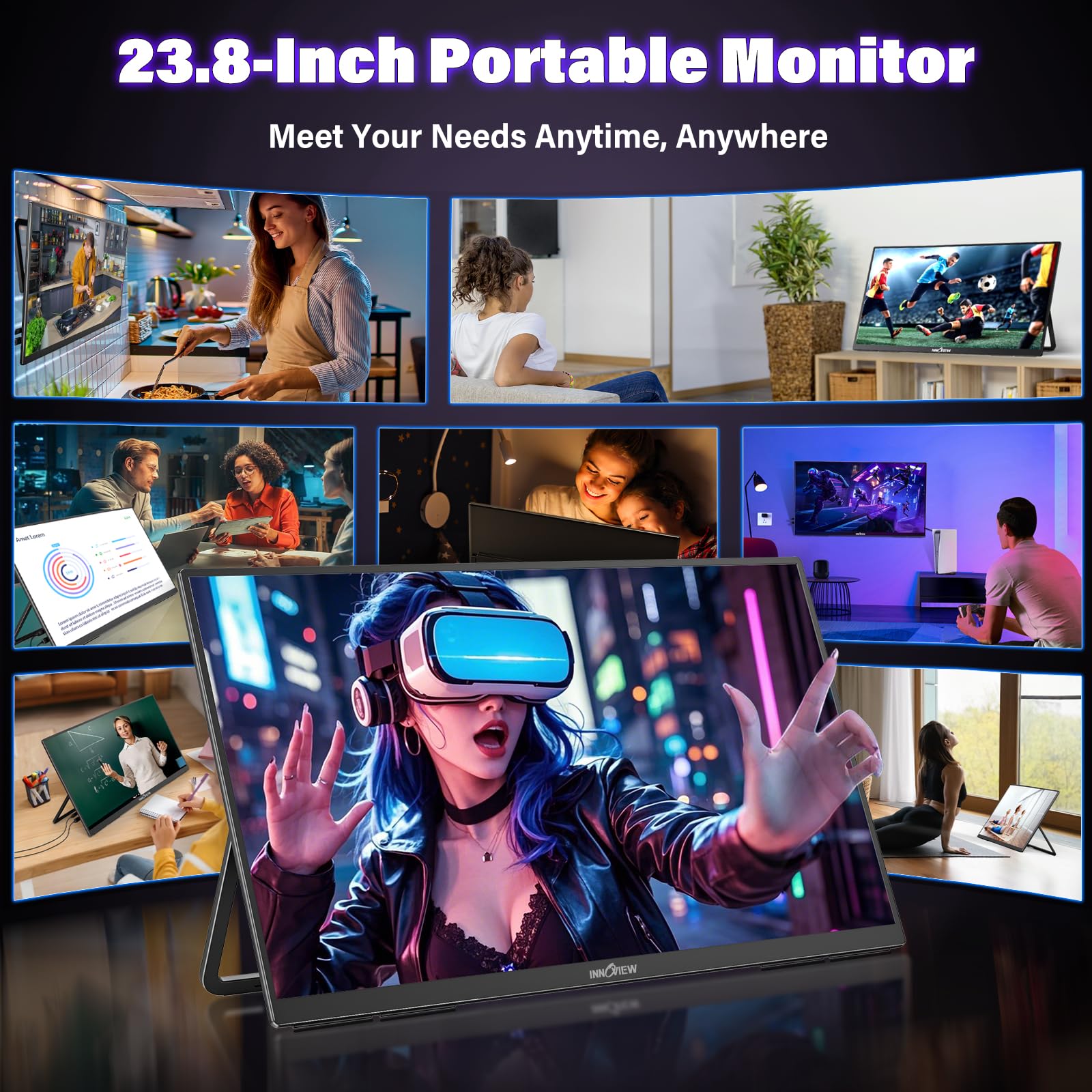 Amazon.com: InnoView 23.8 Inch 2K 100Hz Large Portable Monitor ∆E
