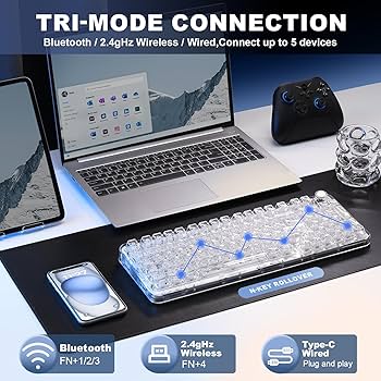 Amazon.com: YUNZII X98 QMK/VIA Wireless Mechanical Gaming Keyboard