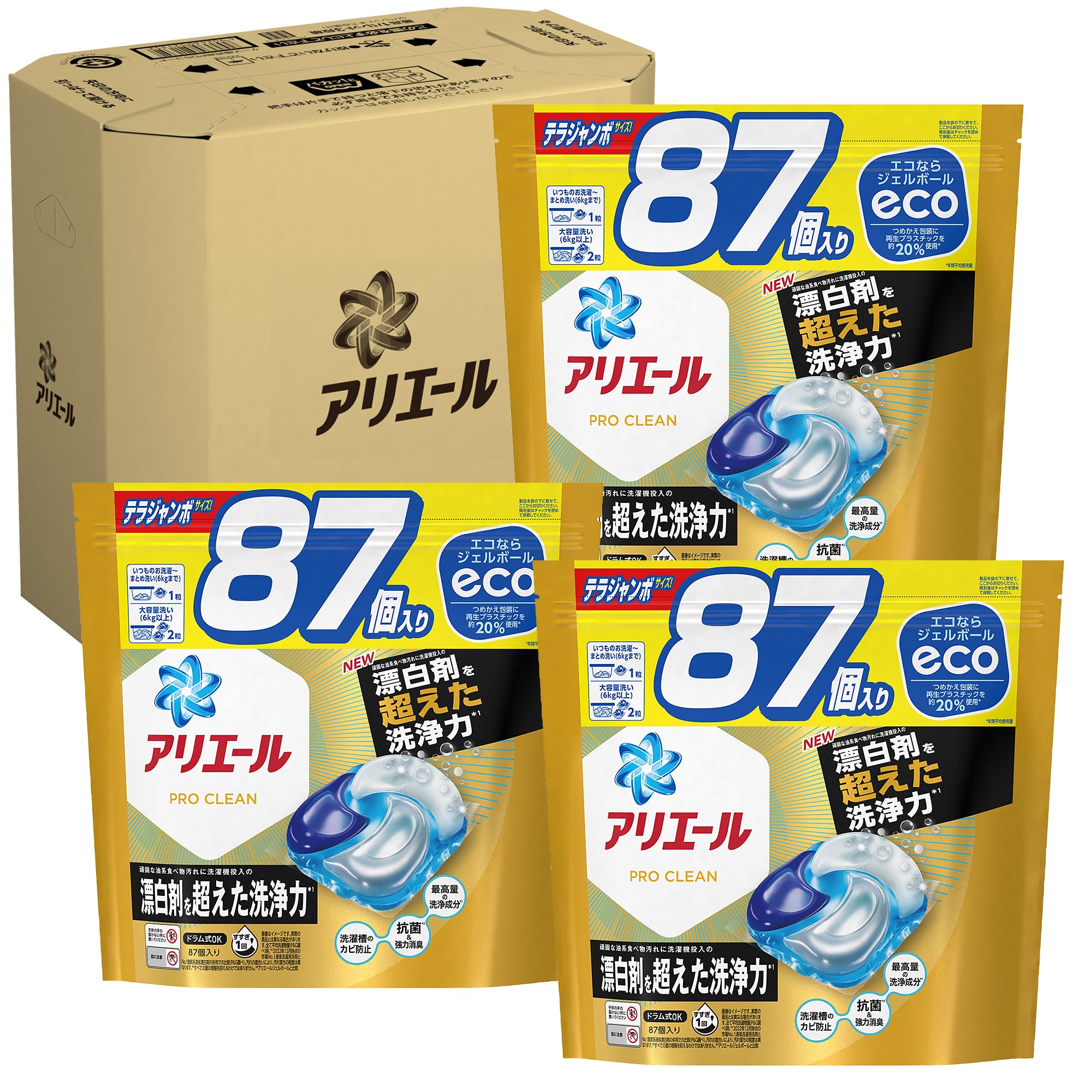 Amazon | [ケース販売] [大容量] アリエール 洗濯洗剤 ジェルボール4D