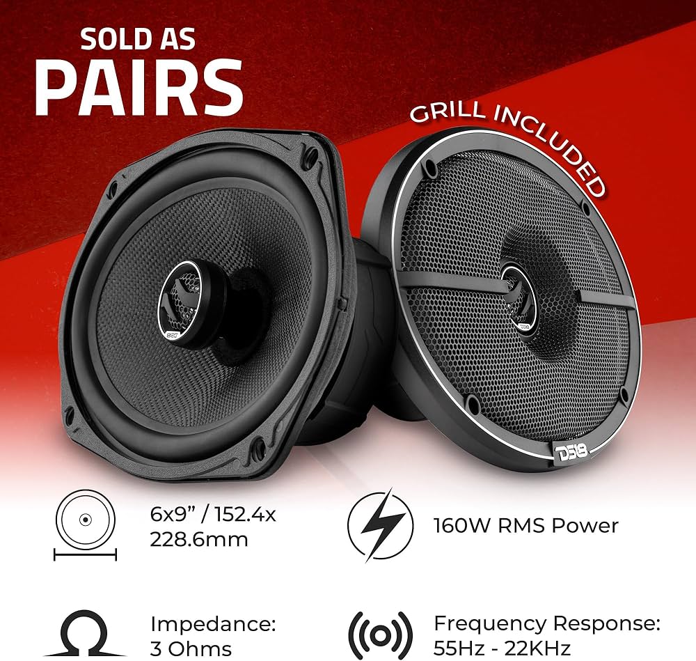 Amazon.com: DS18 ZXI-694 6x9 Car Audio Coaxial Speaker with Built