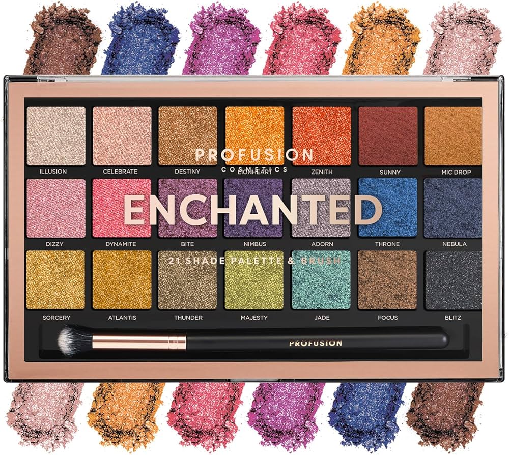 Amazon.com : Profusion Cosmetics Enchanted 21-Shade Eyeshadow