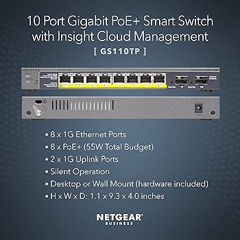 NETGEAR 8-Port Gigabit Ethernet Smart Managed Pro PoE Switch