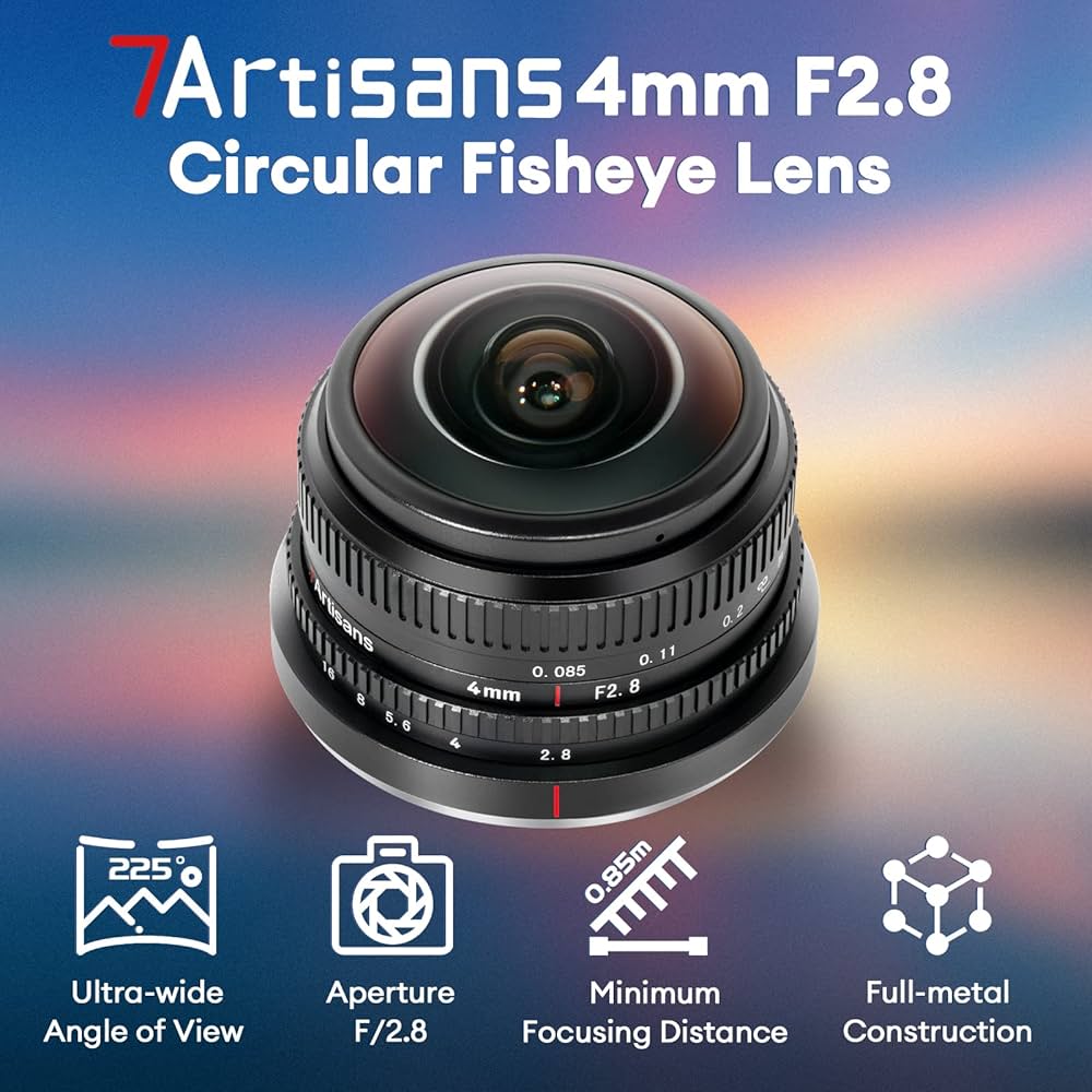 Amazon.co.jp: 7artisans 4mm F2.8 円形魚眼レンズ 225°超広角 APS-C