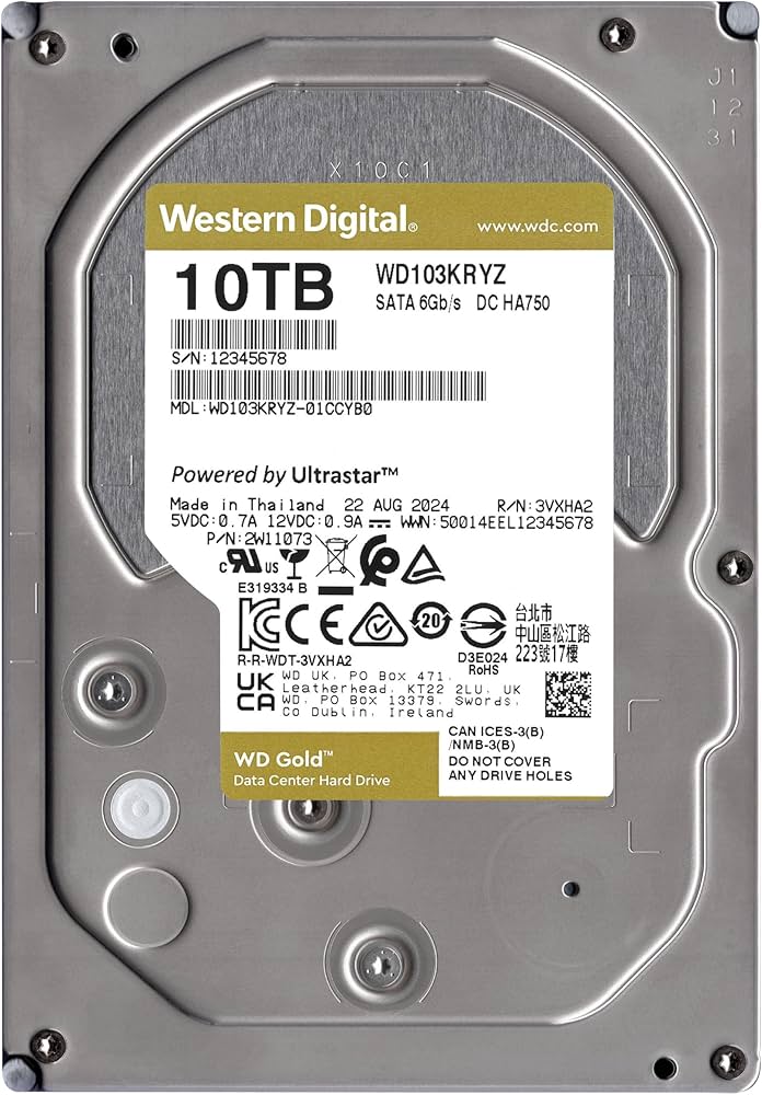 Amazon | WD Gold 10TB SATA 6Gb/s HDD。 | ウエスタンデジタル