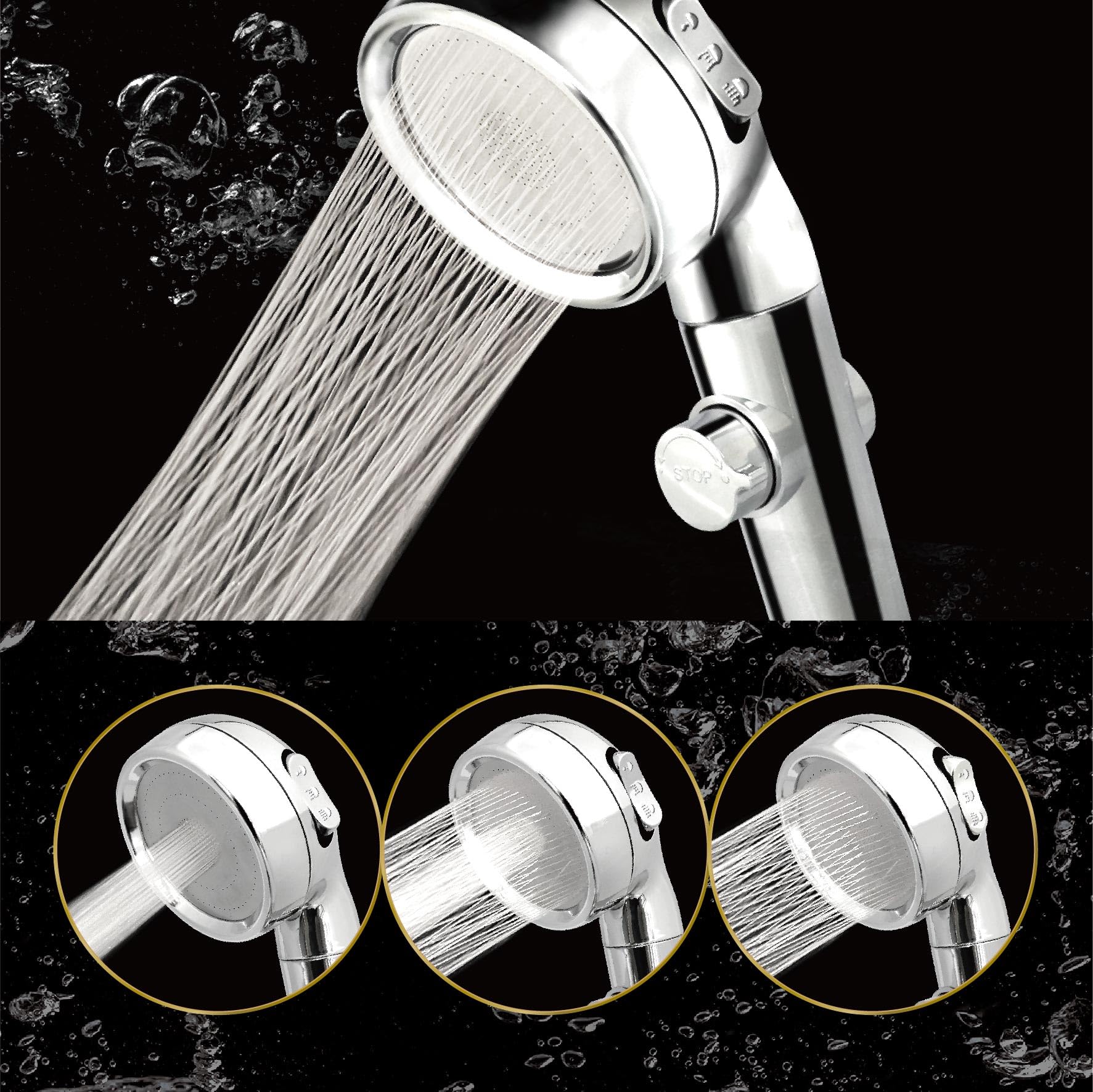 Amazon.co.jp: アクセル 節水シャワーヘッド 美セーブ W8×D7×H24cm AXL