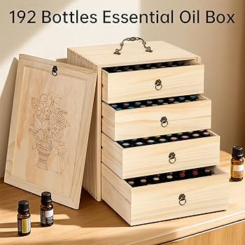 Amazon.com: TORIBIO Essential Oils Box for 192 Bottles, Wooden
